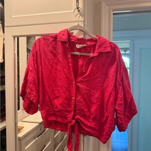 Anthropologie Bright Pink Blouse